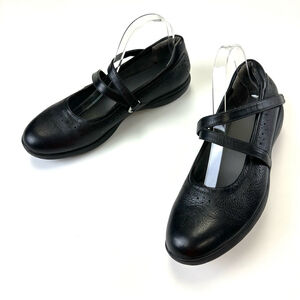 Aravon black leather comfort Mary Jane low heel womens shoes Size 10AA